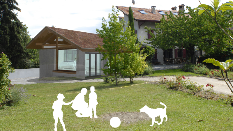 bb agrandissement d'un séjour dans une maison de village