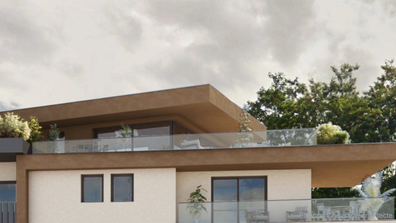 c résidence contemporaine Douvaine 74 roof top
