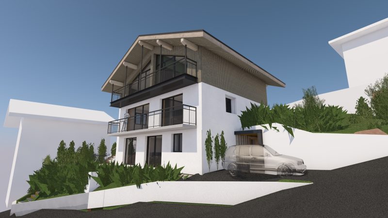 e surélévation d'une maison sallanches asba architecte