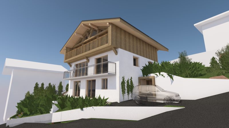 e surélévation en bois d'une maison sallanches asba architecte