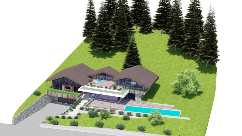 chalet mitoyens avec piscine